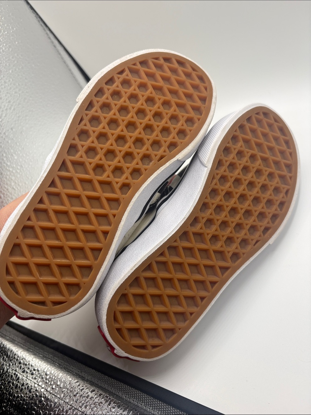 Vans Kids Slip-On Checkerboard Canvas Sneakers - Black & White - Picture 4 of 5